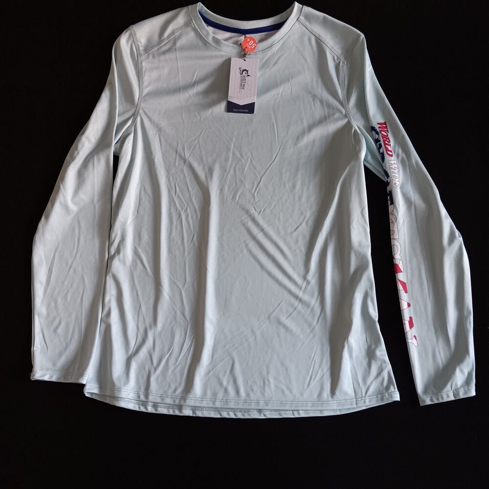 NWT World Wide Sportsman Long Sleeve Tee Men's MED DRI FIT 50 SPF Basspro